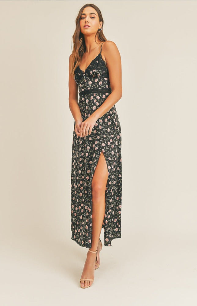 Victoria Floral Dress - Black Victoria Floral Dress - Black