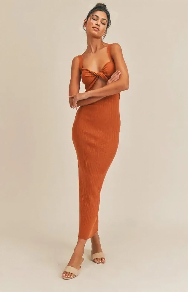 Grace Twist Dress - Ginger – IMBUE